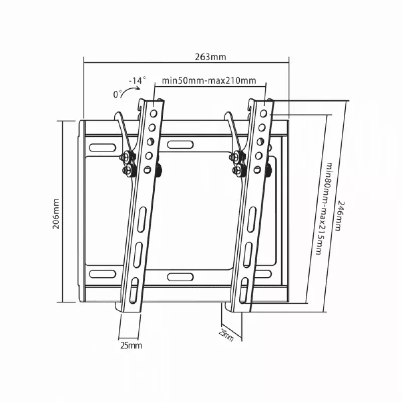 Sbox PLB-3422T supporto orientabile per TV LED a schermo piatto 23-43 35kg