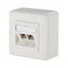 METZ CONNECT BTR E-DAT Module 8/8(8) AP - presa da parete - RJ-45 X 2 - bianco puro, RAL 9010 (1309120002-E)