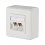 METZ CONNECT BTR E-DAT Module 8/8(8) AP - presa da parete - RJ-45 X 2 - bianco puro, RAL 9010 (1309120002-E)