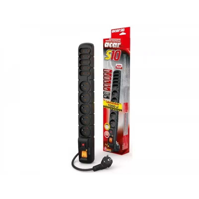HSK DATA S10 prolunga 3 m 10 prese AC interno/esterno nero