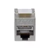 Jack Keystone Cat.6A schermato sottile, EQUIP 767223, senza attrezzi, RJ-45, piatto, argento, 8 pz.
