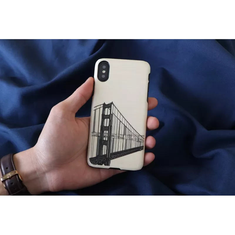 Custodia per cellulare man and wood per iPhone X/XS, design Handbrücken, nero