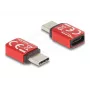 Delock 60689 Blocco dati USB-C, spina USB-C a presa USB-C, 240 W, rosso