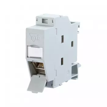 METZ CONNECT REGplus IP20 E-DAT Modulo, CAT 6A presa per guida DIN TH35, Grigio