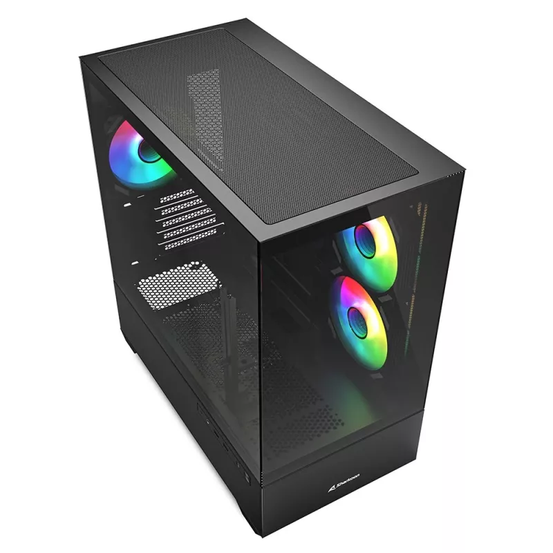 Sharkoon MK6 RGB Micro-ATX case per PC, nero, vetro temprato