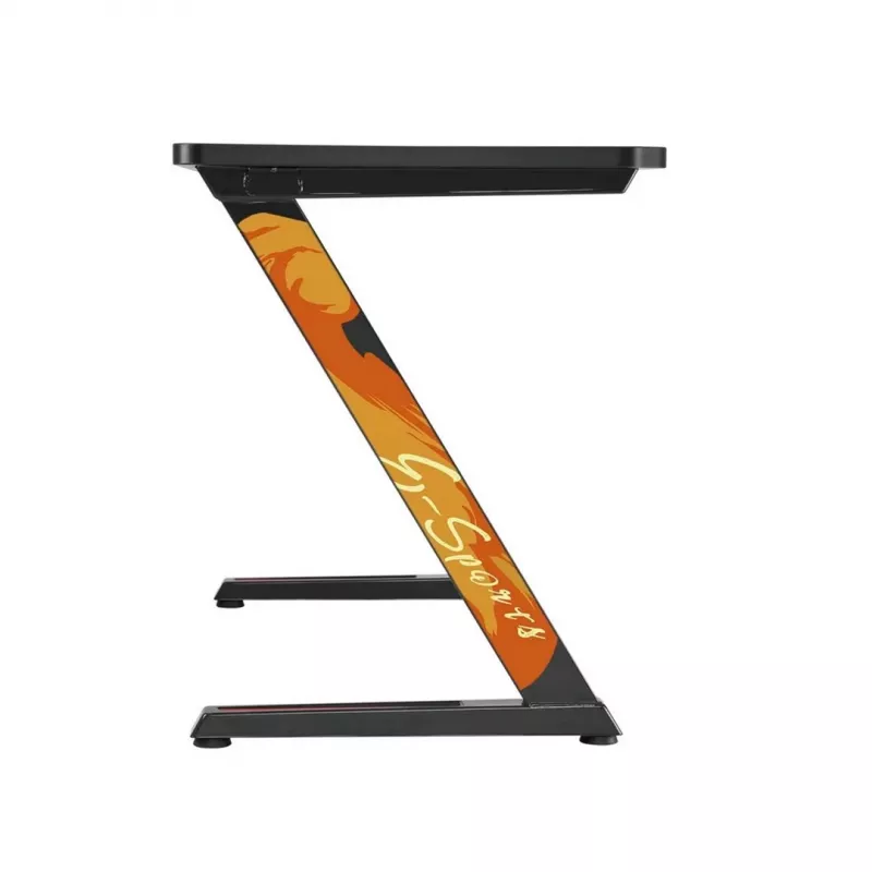 Scrivania gaming NanoRS RS120, design moderno, leggera e stabile (carico max 50 kg), nero e arancione