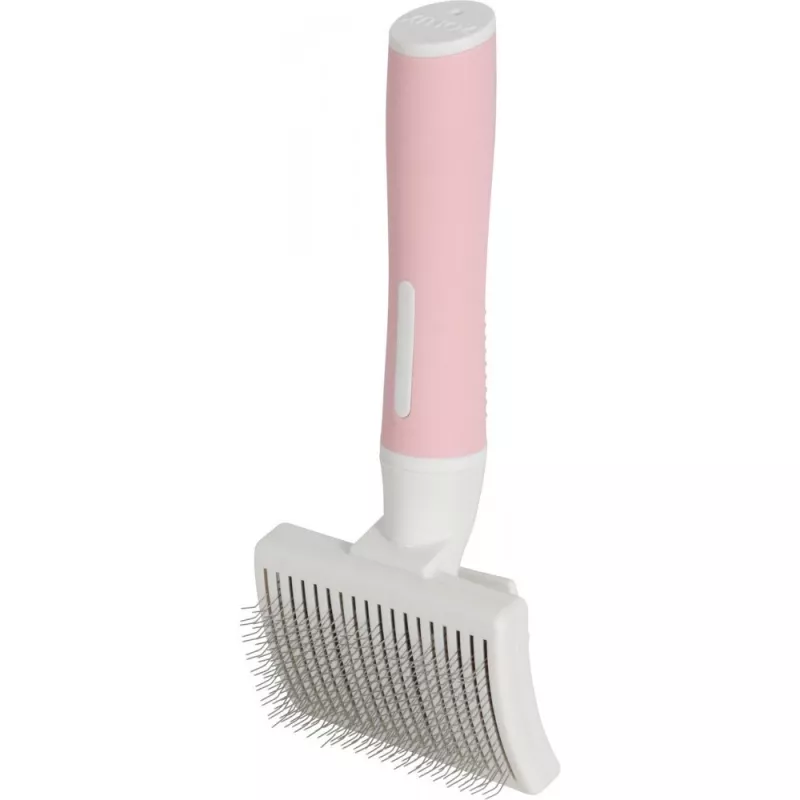Spazzola ZOLUX 550004 — spazzola per gatti S, setole in acciaio, manico in plastica, 175 mm, rosa/bianca