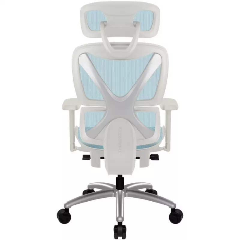 Sedia da ufficio ergonomica thunder x3 TEGC-3073102.B1 — imbottitura bianco-blu, braccioli regolabili, schienale alto