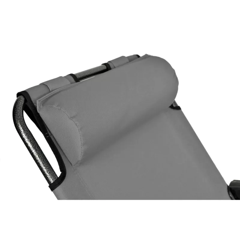Sedia a sdraio da giardino pieghevole con cuscino Black Forest, grigio