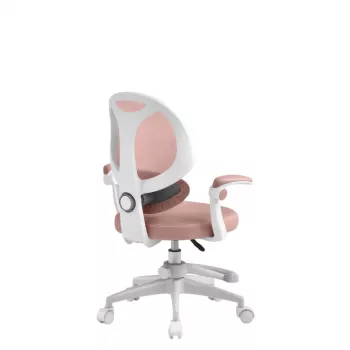 Sedia girevole per bambini mark adler Junior 4.5 rosa — schienale in rete, seduta in schiuma, regolabile in altezza 40–50 cm, braccioli, supporto lombare, rotelle (confezione aperta)