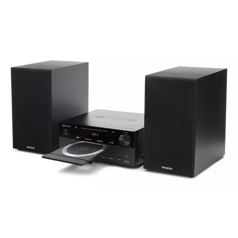 Microsistema audio domestico Aiwa MSBTU-550 — 50 W RMS, Bluetooth 10 m, FM, display LED, RCA, nero