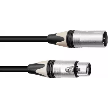 Cavo microfono XLR PSSO, 3 poli, 15 m, nero, connettore Neutrik