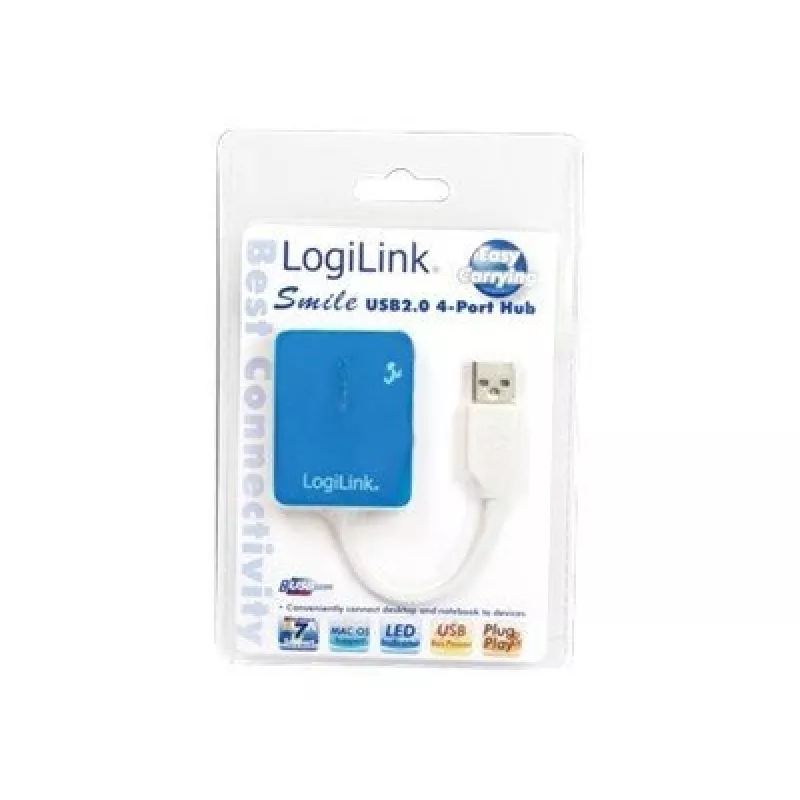 LogiLink hub USB 2.0 4 porte - blu - Windows 98SE/ME/200/XP/Vista/2003/7 (UA0136)