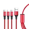Cavo UNITEK C4049RD USB 1,2 m USB A USB C/Micro-USB B/Lightning rosso