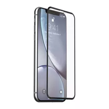 Protezione schermo in vetro temperato Devia Van Entire View per iPhone XR — antiriflesso, nero