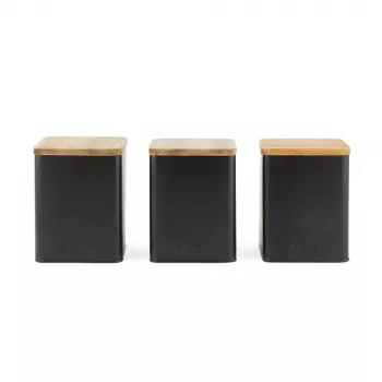 Set contenitori Salter BW12898EU7, 3 pezzi, nero, contenitori ermetici per la cucina