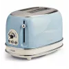 Ariete 155 tostapane Design 2 fette con cestini per sandwich, 6 livelli di doratura, 810 W, corpo in acciaio inox, vaschetta raccoglibriciole estraibile, azzurro pastello