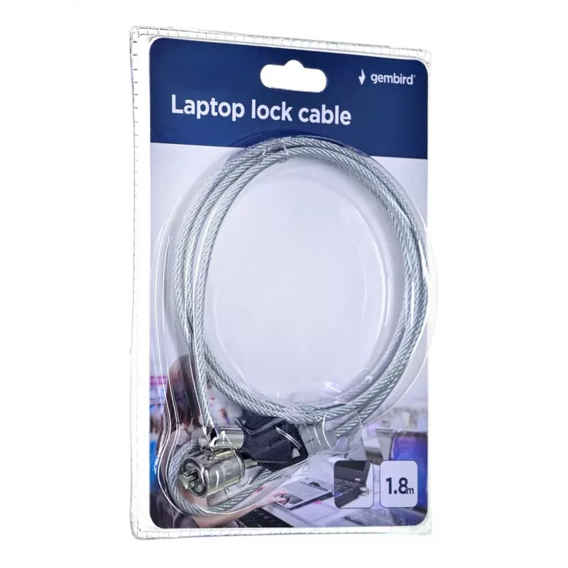 Lucchetto a cavo Gembird LK-K-01 per notebook (con chiave) 1,8 m