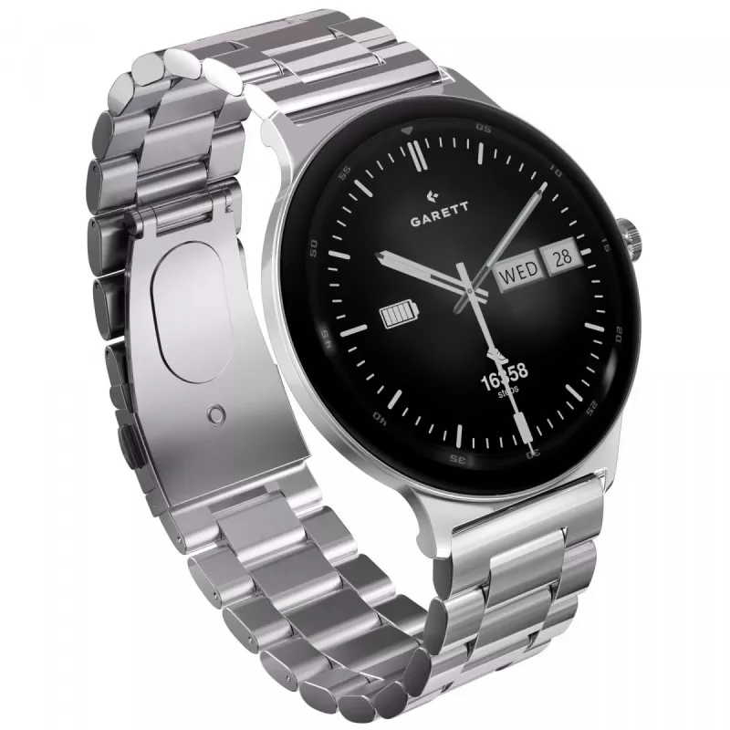 Smartwatch Garett Quantum — acciaio inox argento
