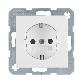 Presa Type F berker 47231909, 16 A, 250 V, bianco, custodia in plastica