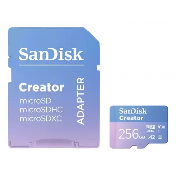 SanDisk Creator scheda di memoria microSD 256 GB, alte velocità di trasferimento fino a 190 MB/s