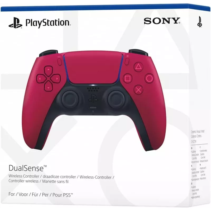 Gamepad Sony DualSense v3 rosso — Bluetooth/USB, USB-C, batteria ricaricabile integrata, PS5, 160×106×66 mm