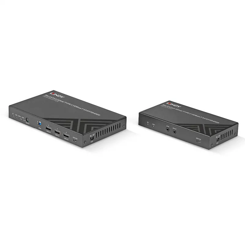 Lindy 70m Cat.6A HDMI 4K60 e Type C HDBaseT 3.0 extender KVM
