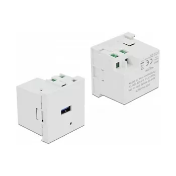 Presa USB-A DELOCK 81311, bianco, 100–240 V, 0,5 A, indicatore LED di funzionamento, custodia in plastica