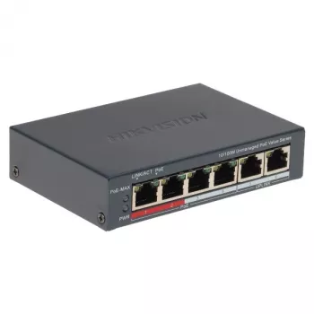 Switch di rete Hikvision DS-3E0106P-E/M(B) — switch Ethernet PoE 6 porte