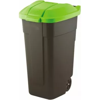 Pattumiera Curver 214125 110 L rettangolare in plastica nero, verde