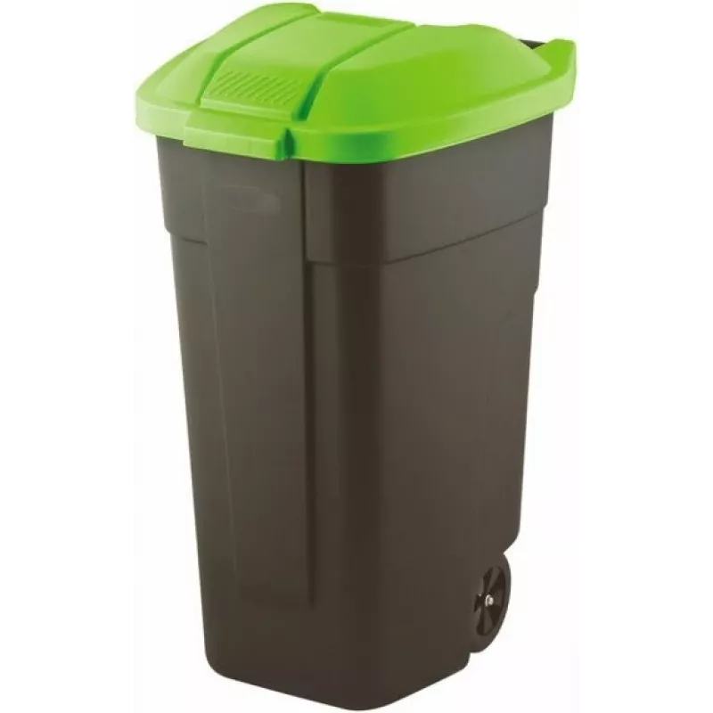 Pattumiera Curver 214125 110 L rettangolare in plastica nero, verde