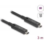 Cavo USB DeLOCK USB 3.2 Gen 2 3m USB-C nero 84246