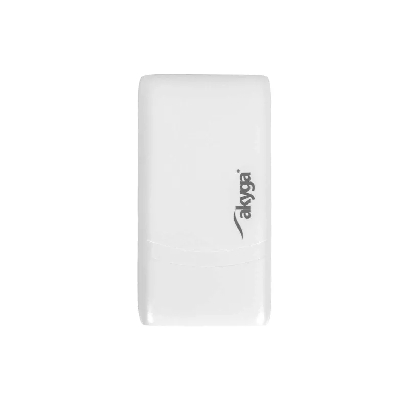 Akyga AK-CH-32 caricabatterie USB-C GaN piatto 65 W, 2 x USB-C PD, bianco