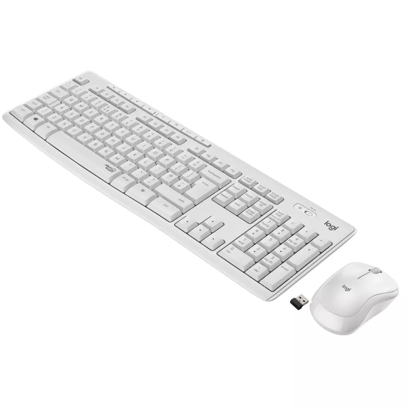 Logitech MK295 Silent - set tastiera e mouse - wireless - 2,4 GHz - italiano - bianco crema