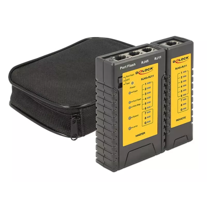 Delock tester per cavi + portfinder - set tester di rete (86407)