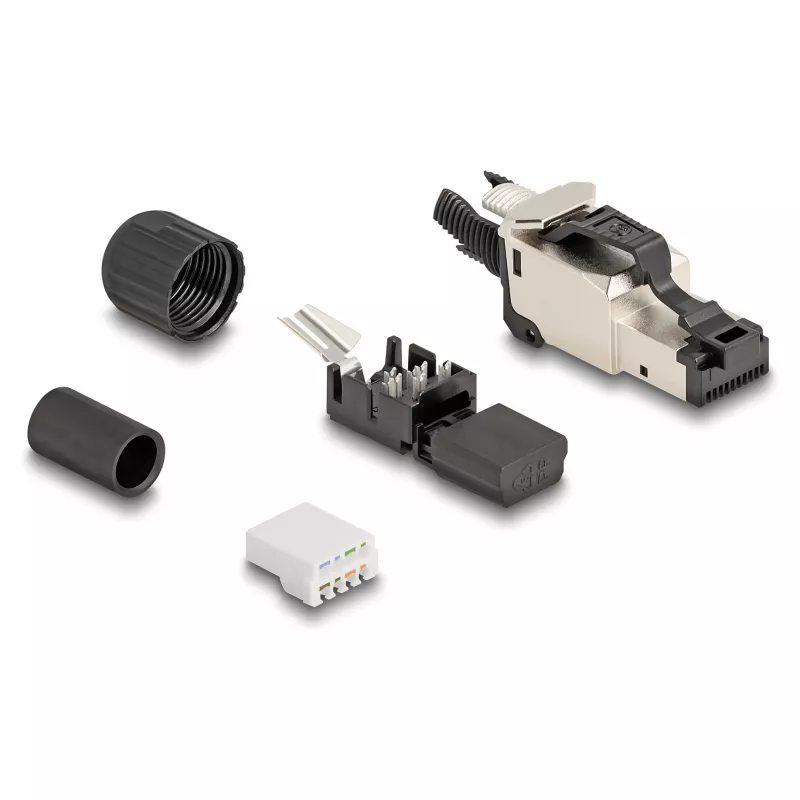 Connettore per cavi DeLOCK 86017 RJ45/LSA nero argento connettore maschio