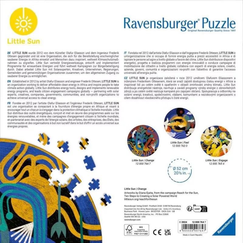 Puzzle colorato Ravensburger Little Sun - Change, 500 pezzi, modello 12000764