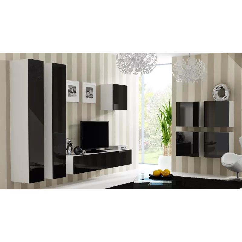 Armadietto Cama Square VIGO 50/50/30 bianco/nero lucido