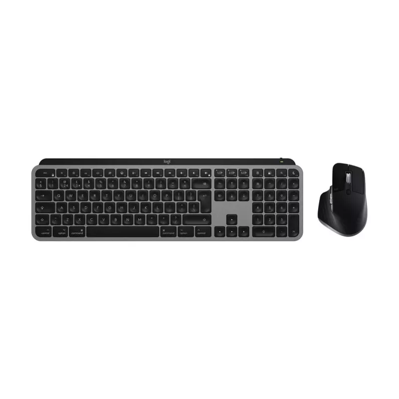 Logitech MX Keys S Combo per Mac, wireless, layout DE set tastiera e mouse, tasti e funzioni ottimizzati per macOS