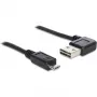 Delock Easy - Cavo USB - USB (M) angolato a sinistra/destra, reversibile su Micro-USB Type-B (M) dritto - USB2.0 - 50 cm - nero (85163)
