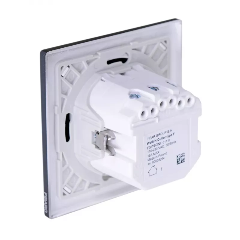 Presa tipo F Fibaro FGWSONF-011-8, 1 presa, 110–230 V, 50/60 Hz, nero