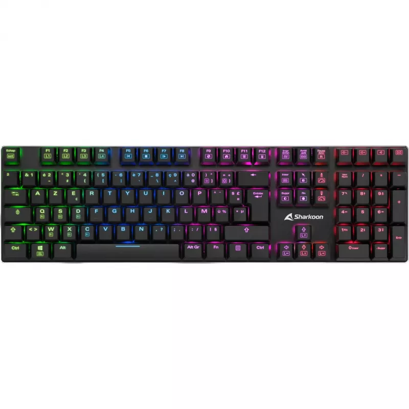 PureWriter RGB, tastiera da gaming nera, layout FR, Kailh Choc Low Profile Blue