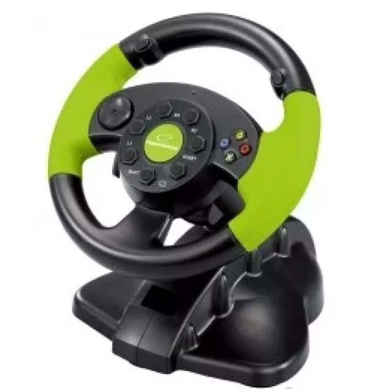 Esperanza EG104 High Octane volante con pedali, PC/PS3/Xbox 360, nero/verde
