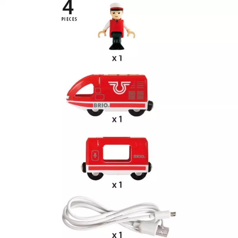 Treno a batteria rosso World, veicolo giocattolo rosso