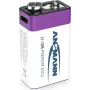 Ansmann ANS 1315-0005 - batteria ricaricabile Li-Ion 9V blocco 340 mAh 9 V confezione da 1 - batteria ricaricabile