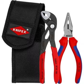 Mini set di pinze, in Tool Belt Pouch, set di pinze rosso/nero, 2 pezzi