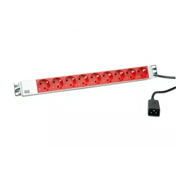 Distributore di corrente Bachmann 333.936 2m 9 prese AC Interno Grigio Rosso