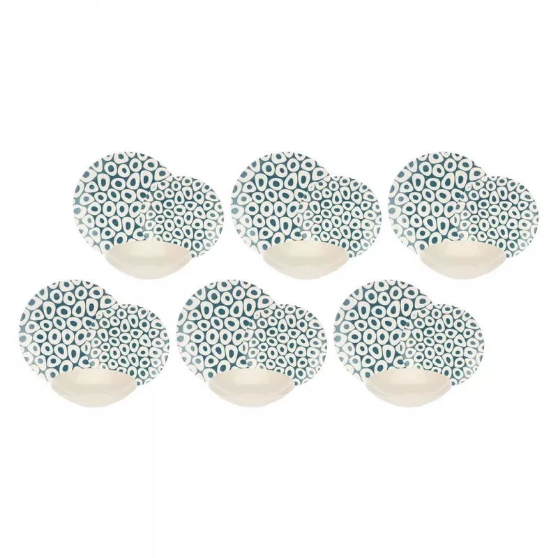 Servizio da tavola per 6 persone Rose&Tulipani R18420TA18 design Sea Stones, 18 pezzi