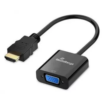 MEDIARANGE convertitore video HDMI a VGA HD15 20 cm nero - convertitore - HDMI (MRCS231)
