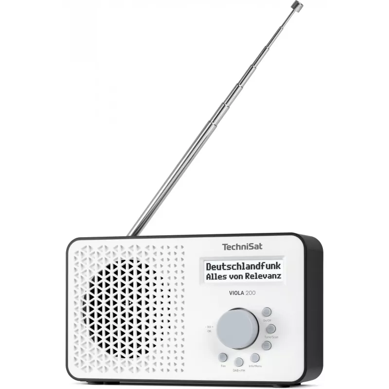 TechniSat VIOLA 200 radiosveglia digitale DAB+, bianco/nero